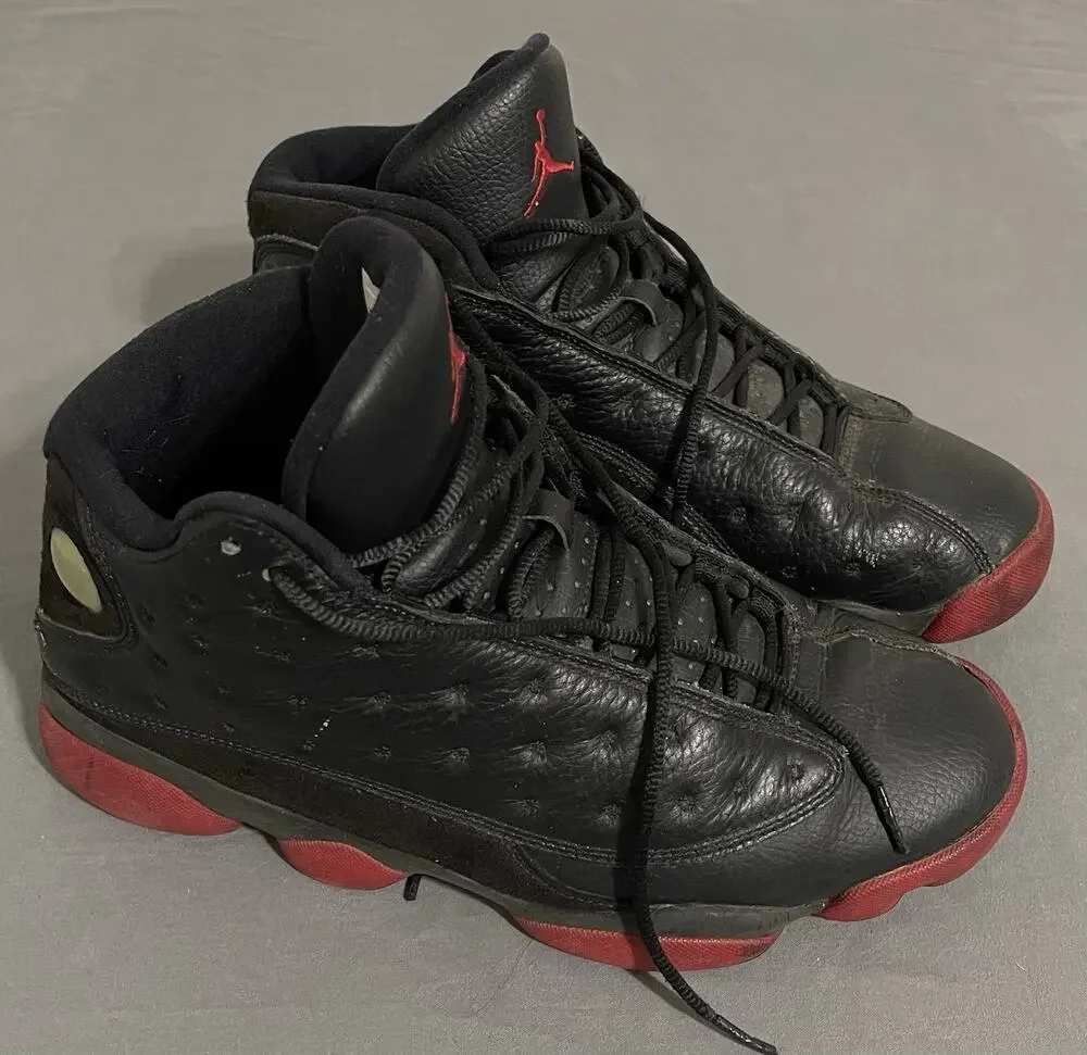 Air Jordan 13 Retro Dirty Bred 2014 Size 9.5 Black Red Used
